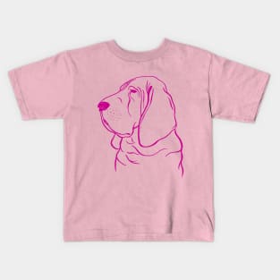 Bloodhound (Pink and Pink Violet) Kids T-Shirt